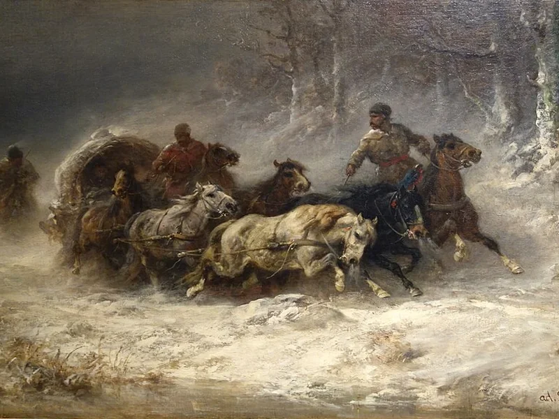 1828-Adolf Schreyer - Fuga da Mosca di Adolf Schreyer - Huntington Museum of Art